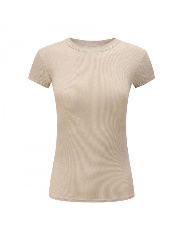 European and American t-shirt with short sleeves and large breasts for women in spring and summer 