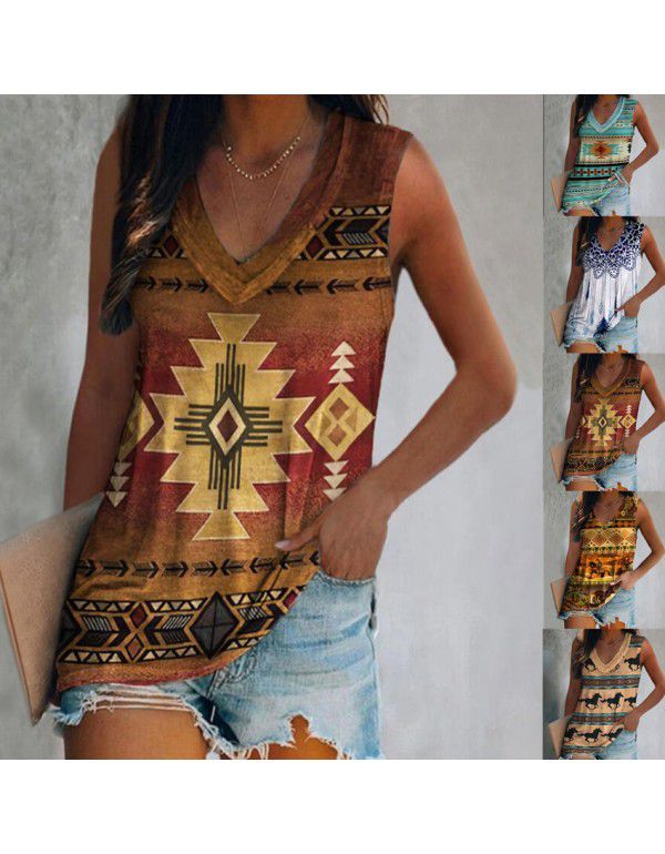 Summer New Vintage Ethnic Style European and Ameri...