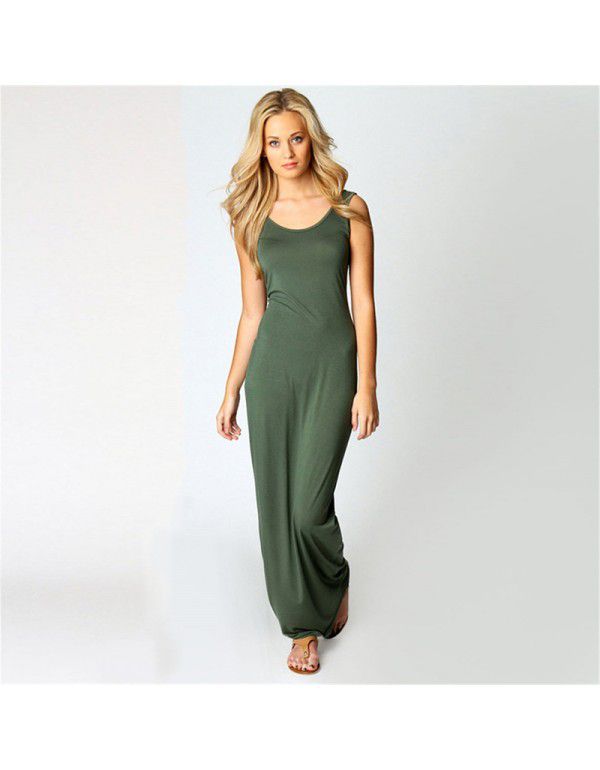 Summer New Casual Women's Sexy Tank Top Long Dress...