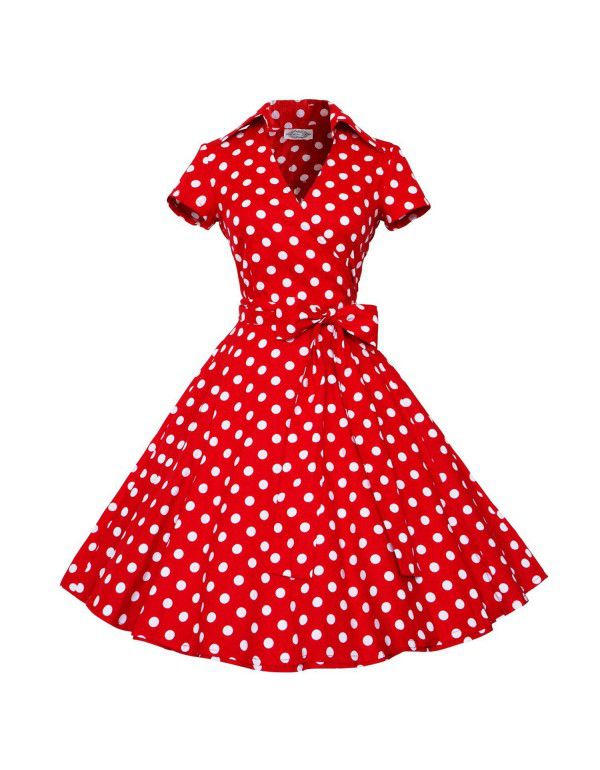 Women's 50s Hepburn French polka dot dress