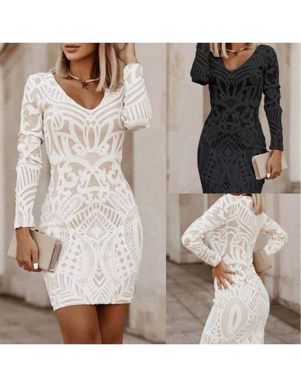 New style of spring dress, mid-length patchwork, s...