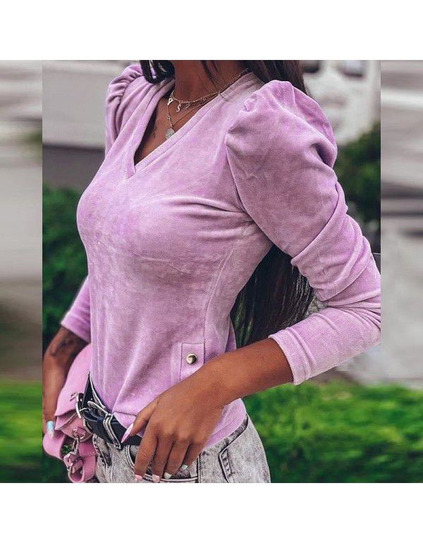 Autumn and winter new loose bottom top long-sleeved T-shirt female 