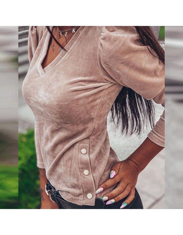 Autumn and winter new loose bottom top long-sleeved T-shirt female 