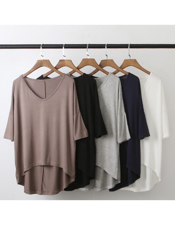 Spring and summer new Modal bat sleeve medium slee...