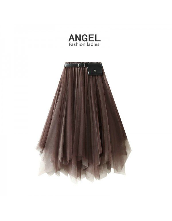 Spring/Summer Mid Length Black Swing Skirt Super F...