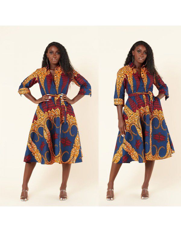 African Fashion Women's Long Sleeve Printed Shirt ...