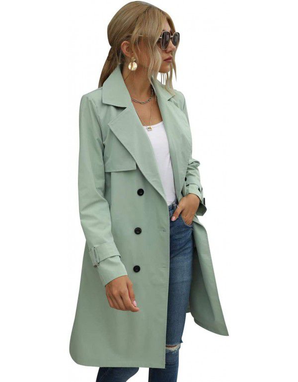 Autumn and Winter European and American Thin Windbreaker Women's Coat Loose Casual Women's Wear