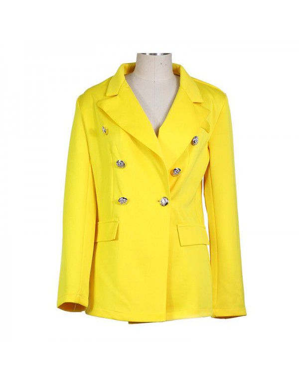 Autumn New Product Sexy Temperament Casual Fashion Women's Solid Color Long Sleeve Small Suit Coat