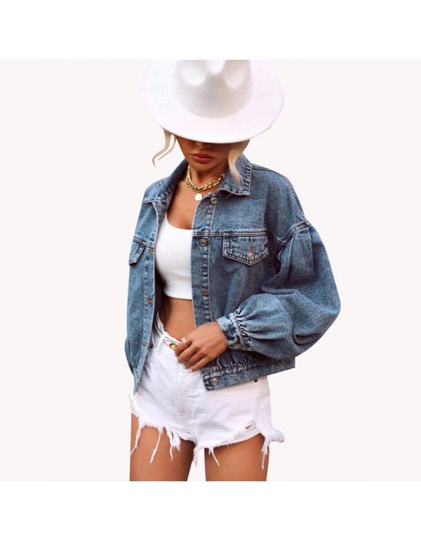 Women's wear European and American INS casual street trendsetter loose versatile short denim jacket