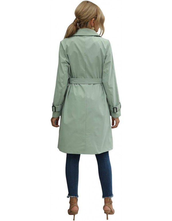 Autumn and Winter European and American Thin Windbreaker Women's Coat Loose Casual Women's Wear