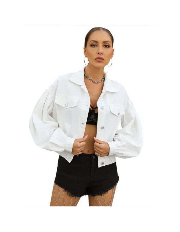 Women's wear European and American INS casual street trendsetter loose versatile short denim jacket