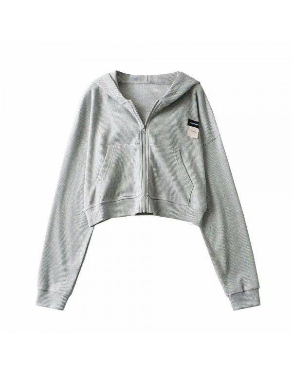 New Label Zipper Hoodie Comfortable Casual Style Fashion Slim Student Top Women's Fashion