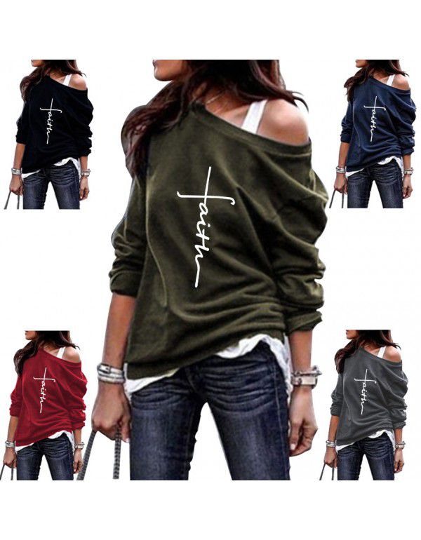 Autumn and Winter New Print Top Casual Large Sweater Women