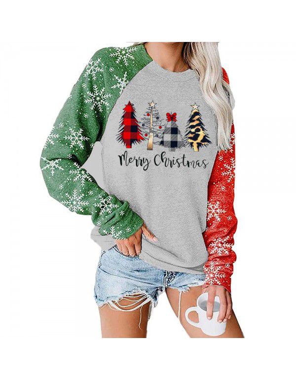 Carney Christmas Women's Sweater Christmas Tree Colored Long Sleeve Sweater 