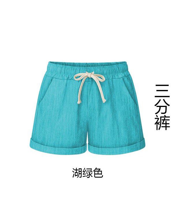 Cotton Shorts Women's Summer Thin Casual Harlan Pants Large Loose 3/4 Pants Wide Leg Women's Pants