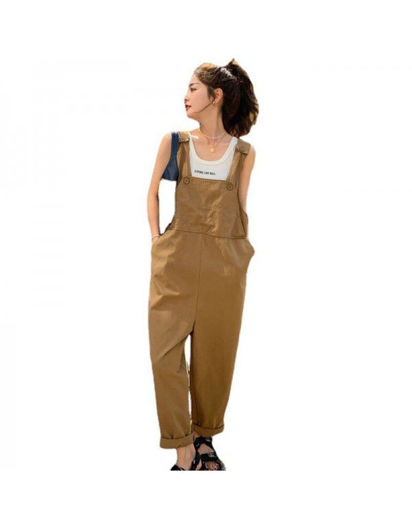 Women's Small Loose Straight Strap Pants Sweet Cool ins Popular Temperament Age Reducing Jumpsuit