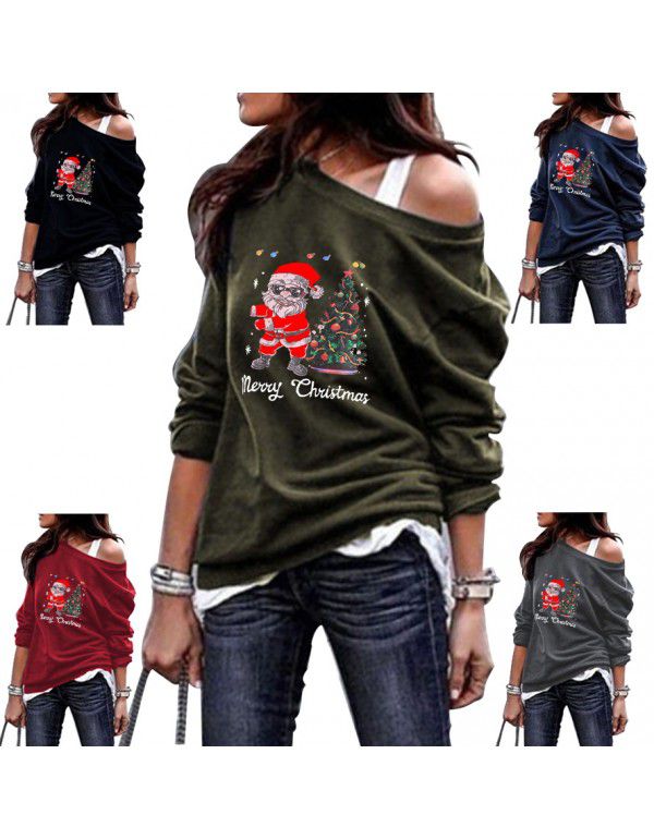 European and American casual sweater women's pullover long sleeve women's top