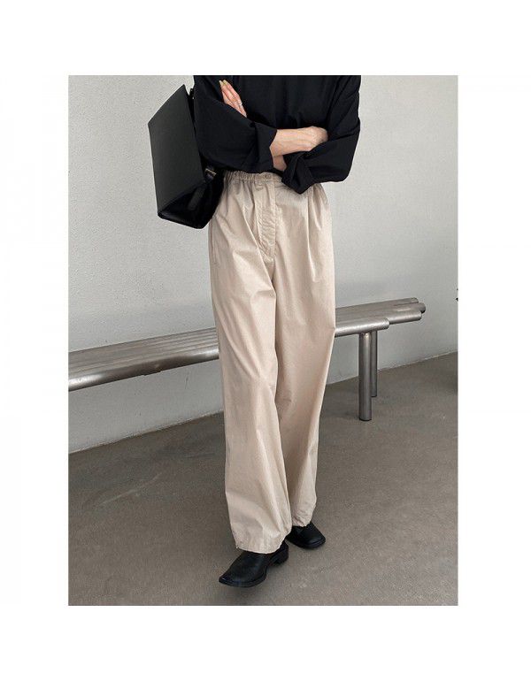 Loose casual straight leg pants for women's spring...