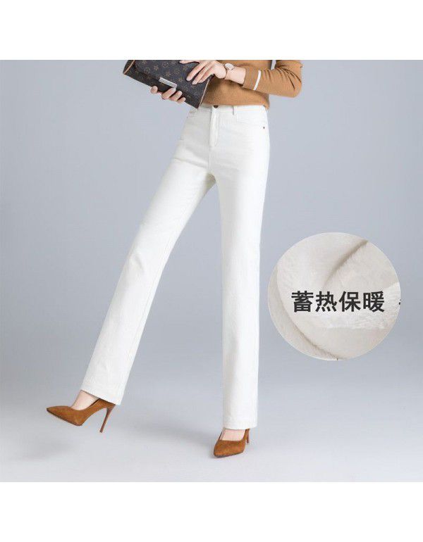 Cotton Women's Pants Straight Sleeve Fashion Pants Spring and Autumn Pants High Waist Elastic Pants Casual Pants Women