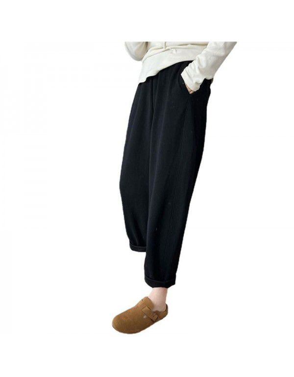 Spring and Autumn New Fashion Oversized Thickened Straight Casual Pants Women's Fat Sister mm Loose Slim Harlan Pants