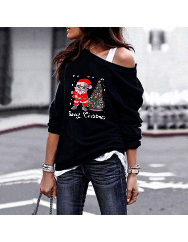 European and American casual sweater women's pullover long sleeve women's top