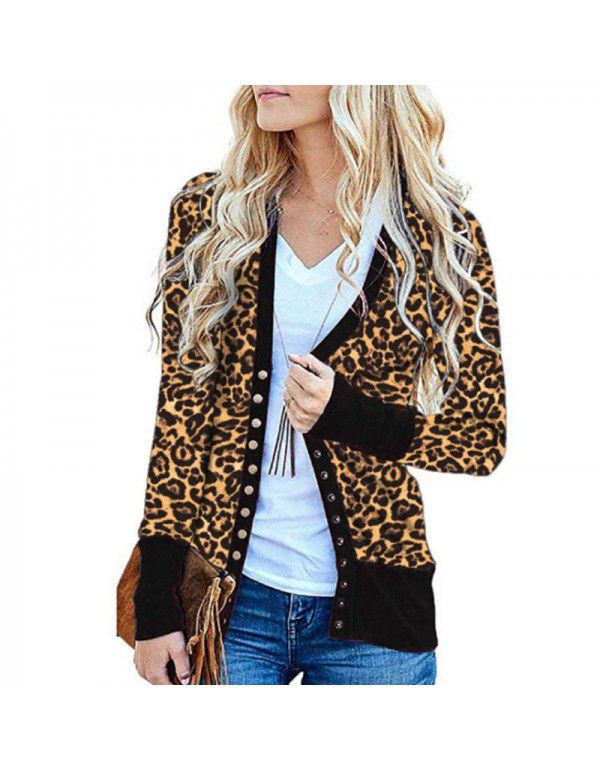 Women's striped patchwork medium length long sleeve single breasted cardigan jacket