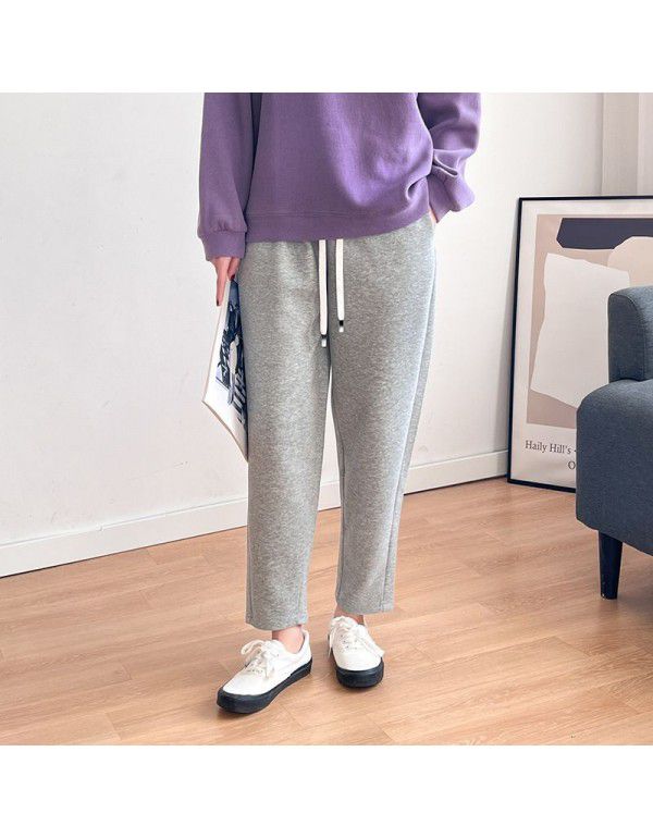 Spring Style Radish Pants Korean Version Loose Fit Cotton Nine Point Granny Guard Pants Small Casual Sports Harlan Pants