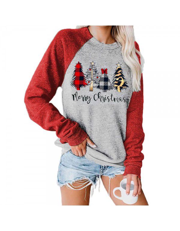 Carney Christmas Women's Sweater Christmas Tree Colored Long Sleeve Sweater 