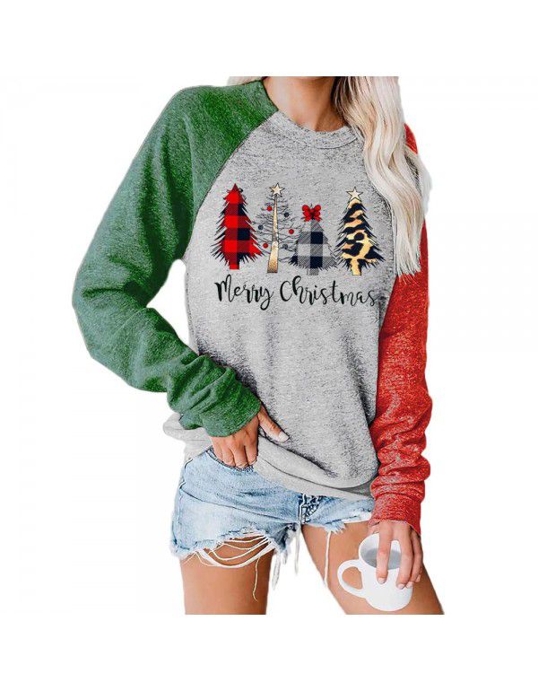 Carney Christmas Women's Sweater Christmas Tree Colored Long Sleeve Sweater 