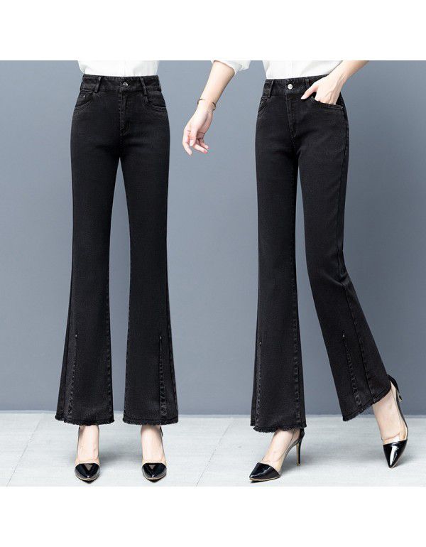 New Spring Black Pants Loose High Waist Spring Aut...