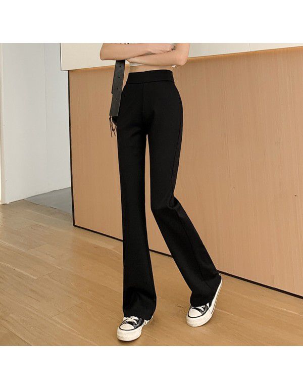 Spring Women's Brocade Cotton Soft Cool Micro Flare Long Mop Floor Flare Pants Casual Women's Pants