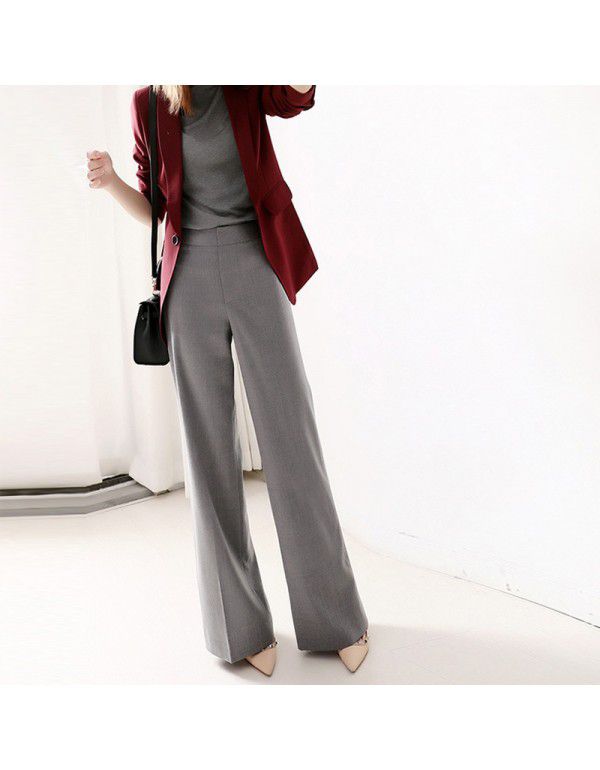 Autumn and Winter Thickened New French Office Women's Pants Professional Drop Straight Loose Casual Suit Pants