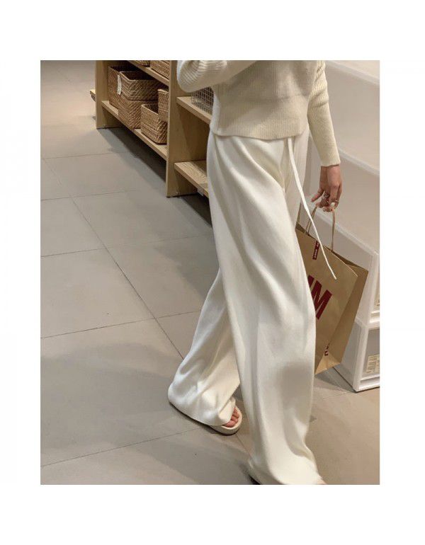 Dairy wear with early autumn Korean drape pants Slim knit pants Wide leg pants Women's new loose pants 