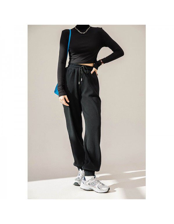 New style leggings sports pants for women Spring/Summer High Waist Korean Jazz Dance Capris Cotton Drawstring casual pants for women