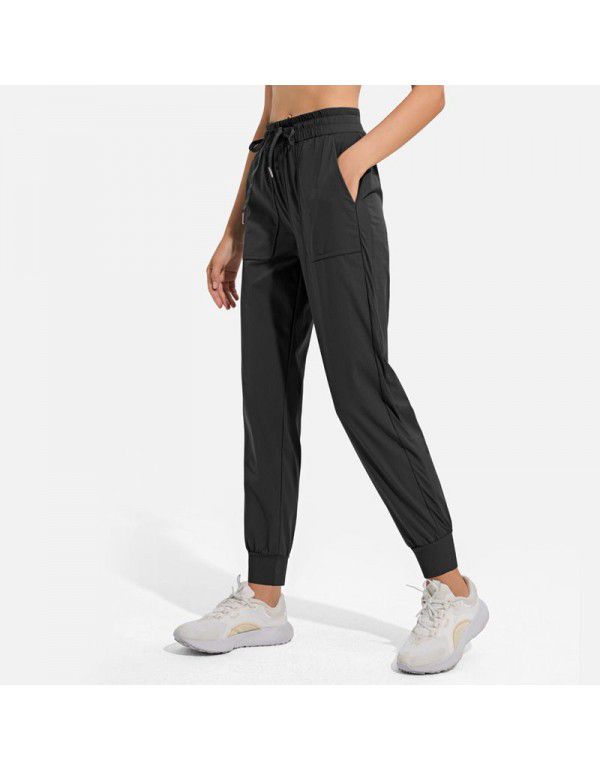 Sports Pants Women's Loose Relaxed Drawstring Leggings Slim Running Dance Yoga Pants Breathable Fitness Pants