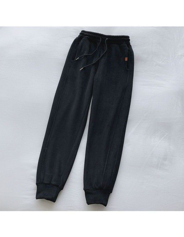 Soft waxy warm sports pants for women in autumn and winter, plush and thickened outer wear pants, loose and thin casual pants, leggings 