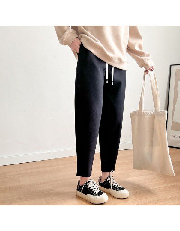 Spring Style Radish Pants Korean Version Loose Fit Cotton Nine Point Granny Guard Pants Small Casual Sports Harlan Pants