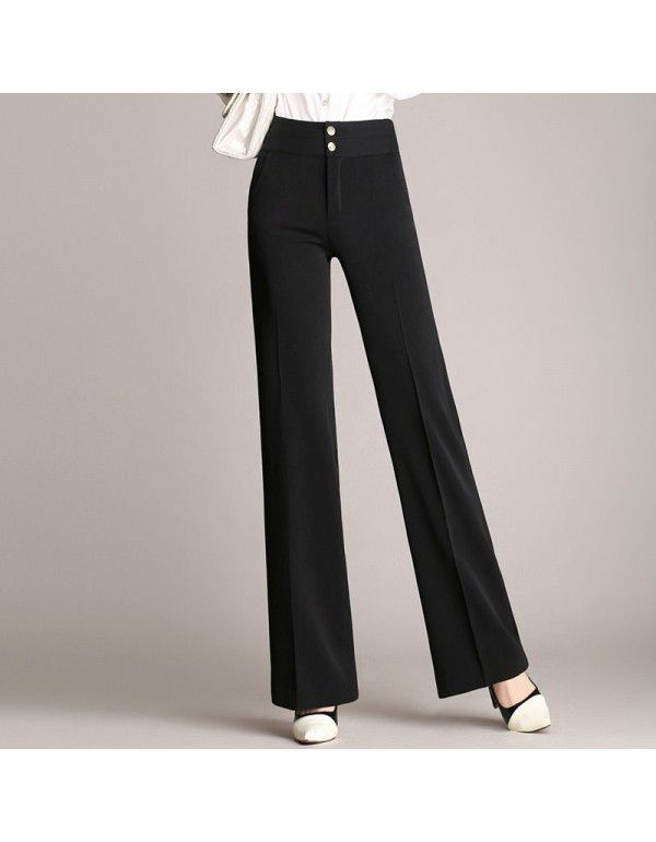 Korean Loose Versatile High Waist Drop Feel Wide Leg Pants New Large Professional Women's Wide Leg Pants Casual Pants