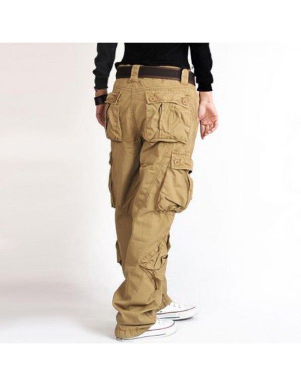 European and American pants Women's overalls Cross border multi bag sports pants Loose tactical pants Large casual pants