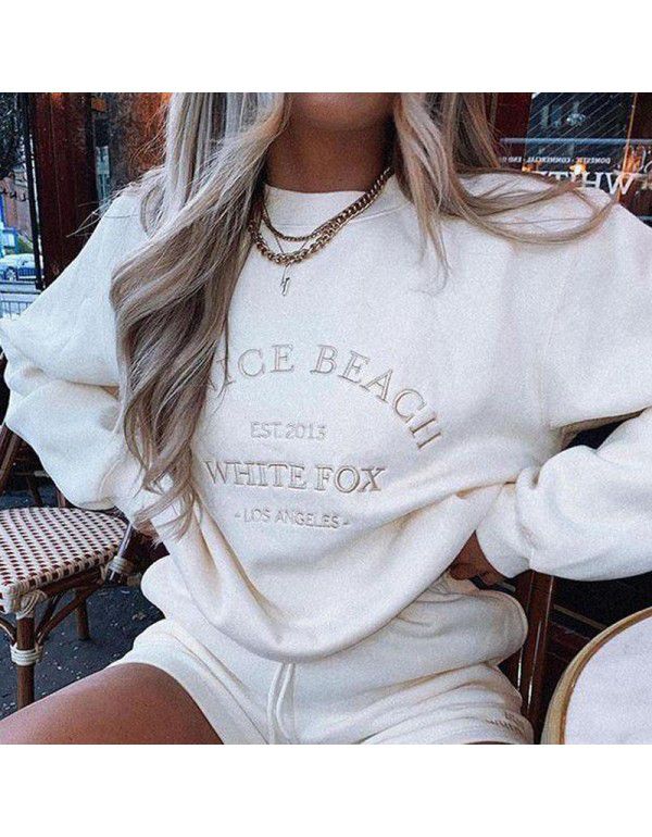 Women's embroidered sweater European and American ...