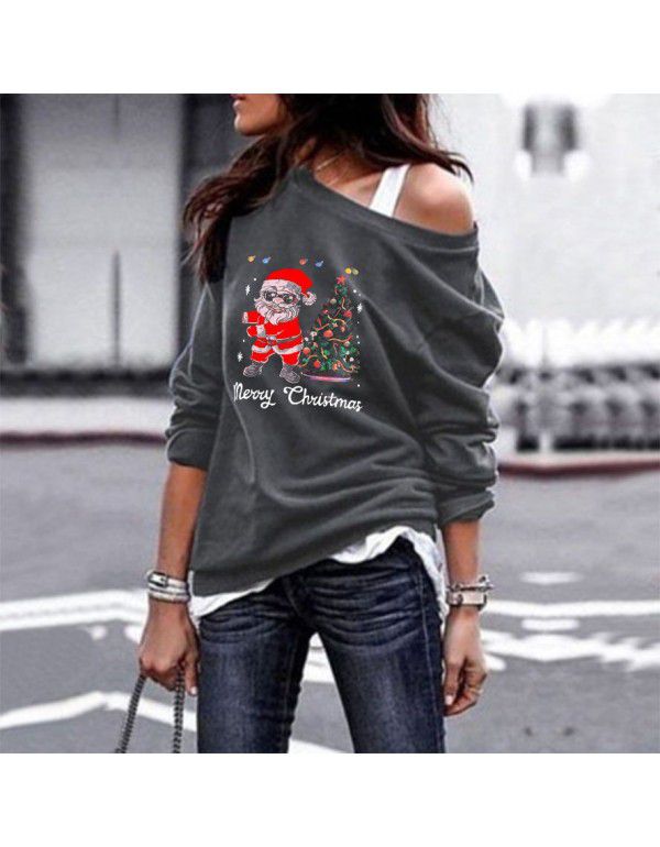 European and American casual sweater women's pullover long sleeve women's top