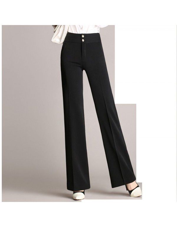 Korean Loose Versatile High Waist Drop Feel Wide Leg Pants New Large Professional Women's Wide Leg Pants Casual Pants