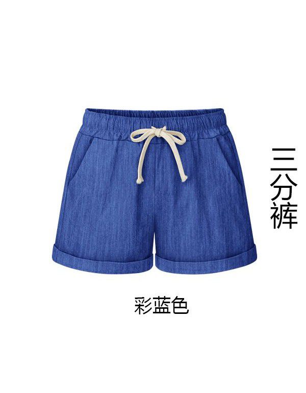 Cotton Shorts Women's Summer Thin Casual Harlan Pants Large Loose 3/4 Pants Wide Leg Women's Pants