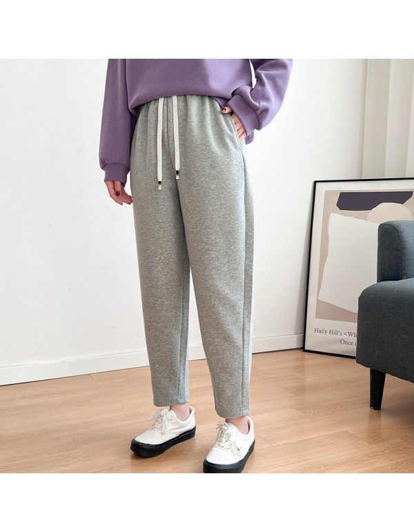 Spring Style Radish Pants Korean Version Loose Fit Cotton Nine Point Granny Guard Pants Small Casual Sports Harlan Pants