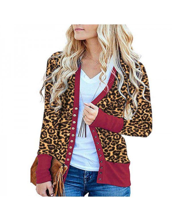 Women's striped patchwork medium length long sleeve single breasted cardigan jacket