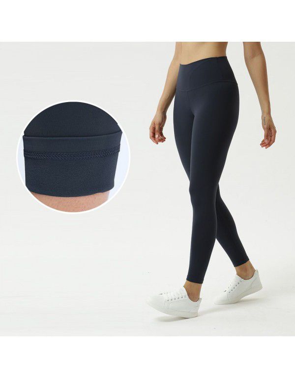 New Double-sided Brushed Cloud Yoga Pants Women's Sports Tight Fitness Pants High Waist Nude Yoga Capris 