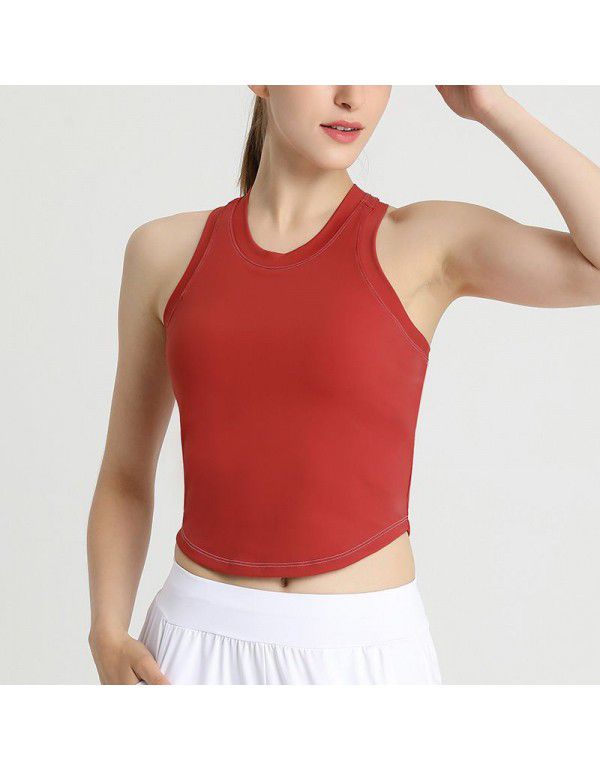 European and American Contrast Yoga Tank Top with ...