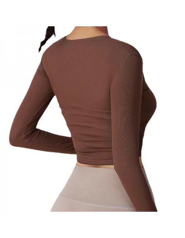 Fitness suit Women's long sleeve tight sexy yoga suit Autumn and winter dance running training sports top