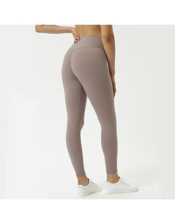 New Double-sided Brushed Cloud Yoga Pants Women's Sports Tight Fitness Pants High Waist Nude Yoga Capris 