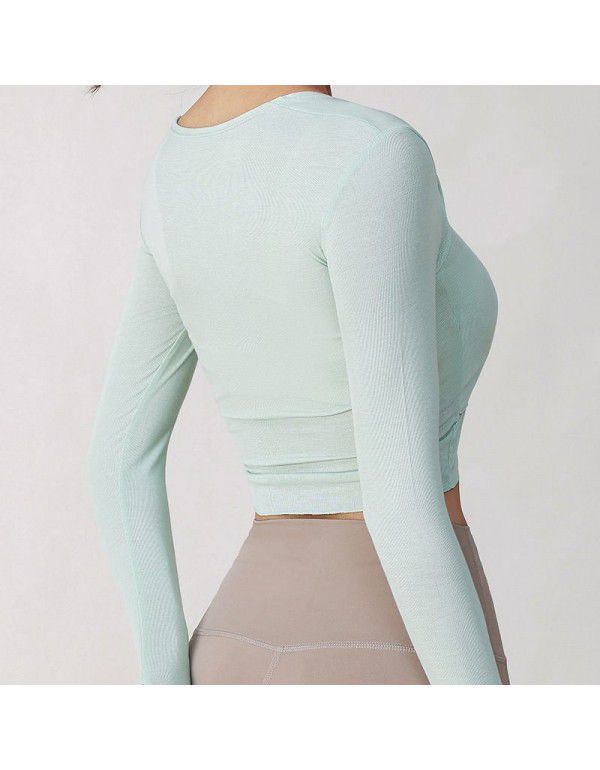 Fitness suit Women's long sleeve tight sexy yoga suit Autumn and winter dance running training sports top